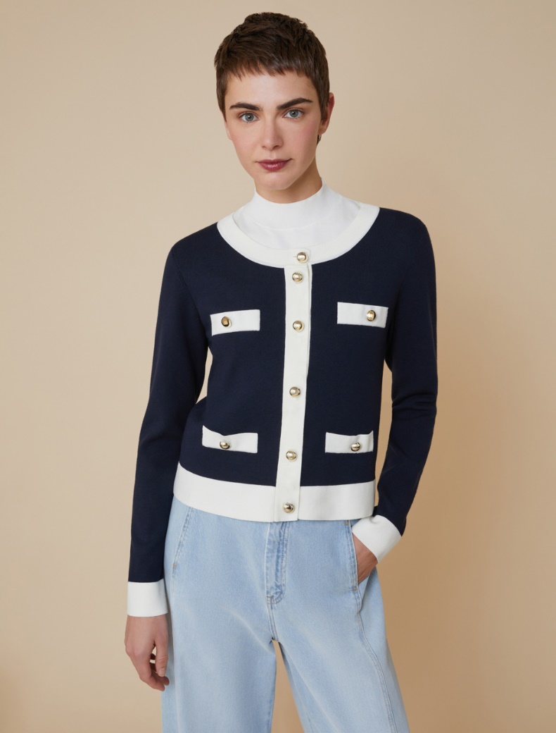 Boxy-fit cardigan - NAVY - pennyblack