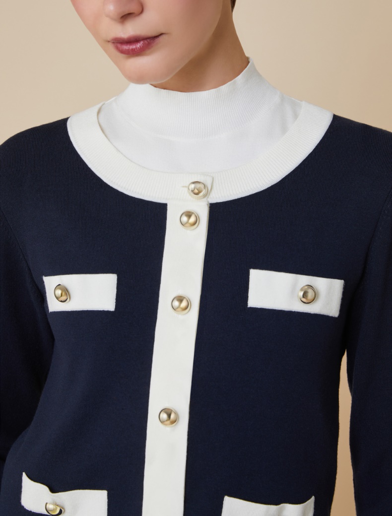 Boxy-fit cardigan - NAVY - pennyblack