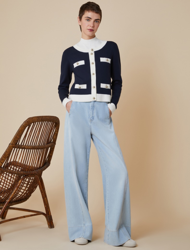 Boxy-fit cardigan - NAVY - pennyblack