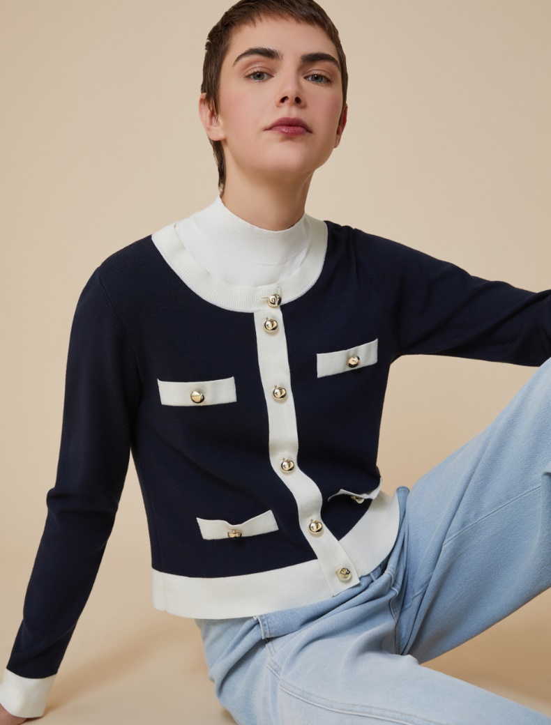 Boxy-fit cardigan - NAVY - pennyblack