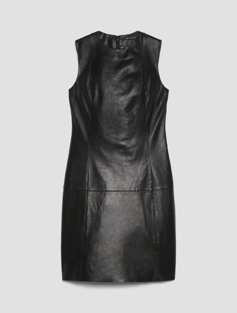 Soft leather sheath dress - BLACK - pennyblack