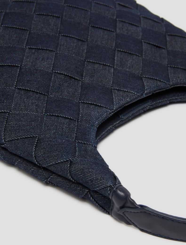 Woven fabric hobo bag - BLUE JEANS - pennyblack