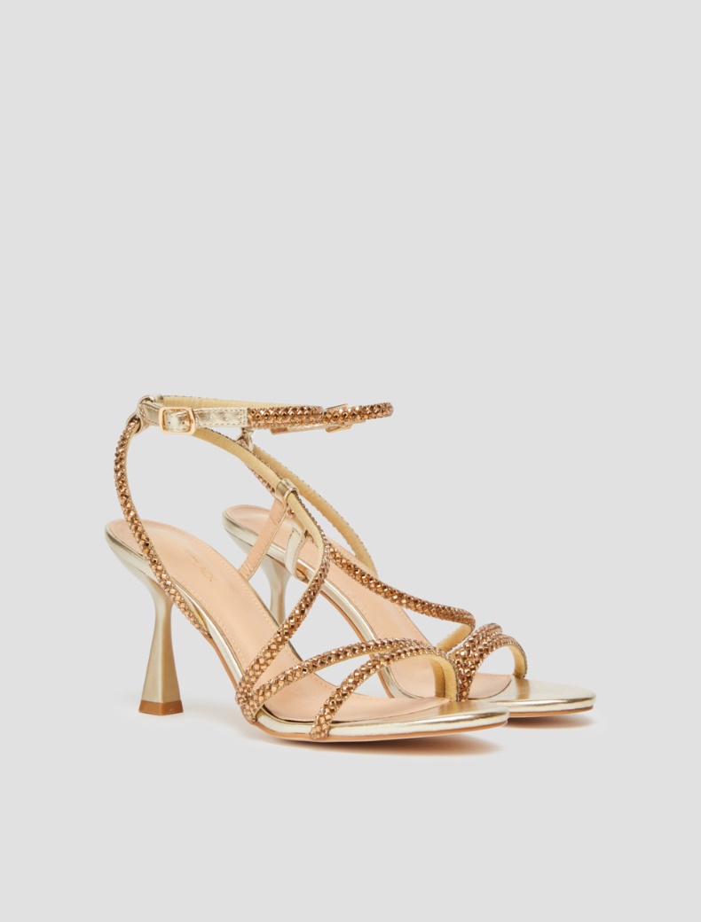Rhinestone sandals - GOLD - pennyblack