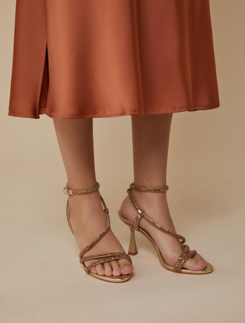 Rhinestone sandals - GOLD - pennyblack