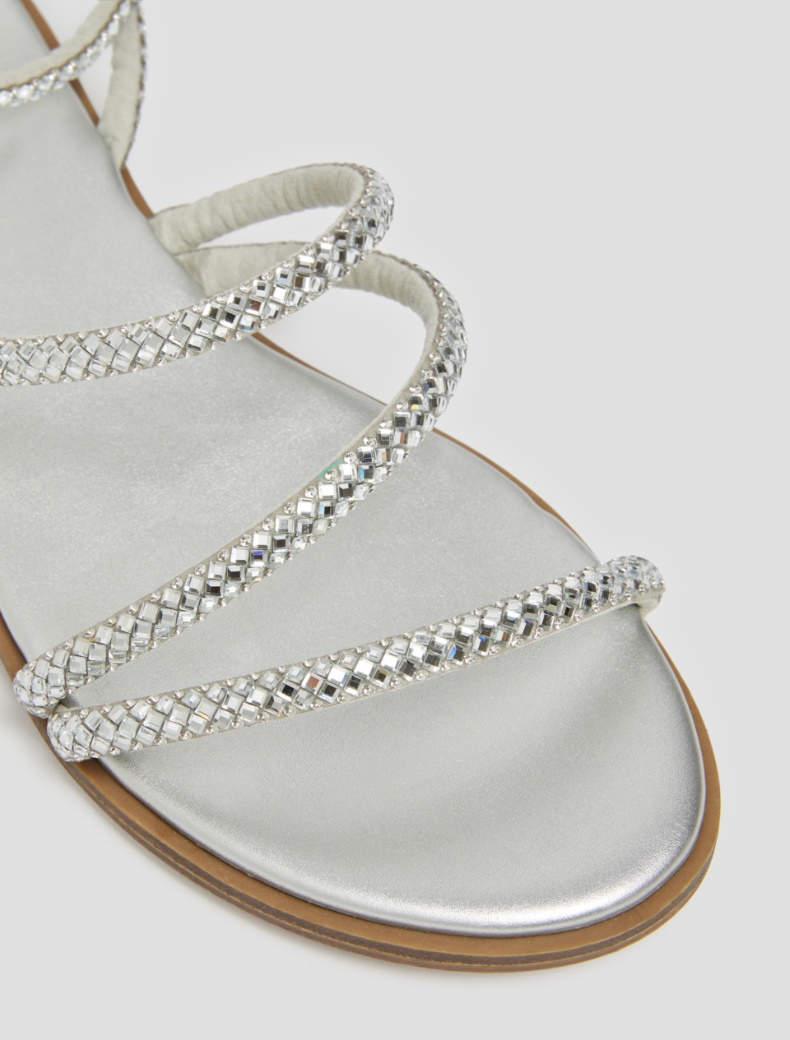Flat rhinestone sandals - SILVER - pennyblack