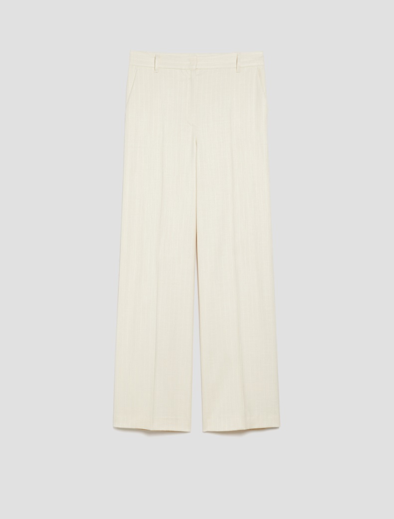 Wide-fit pinstripe trousers - IVORY - pennyblack