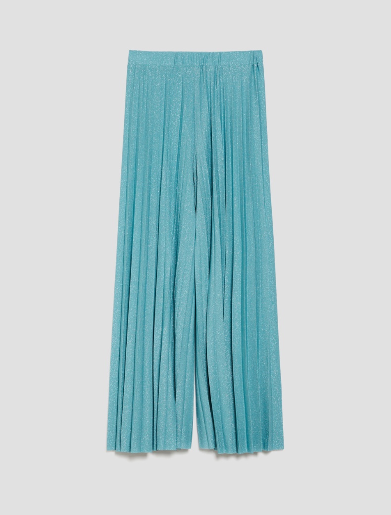 Wide-fit lurex jersey trousers - WATER GREEN - pennyblack