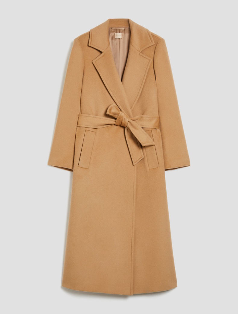 Wool broadcloth midi coat - CAMEL - pennyblack