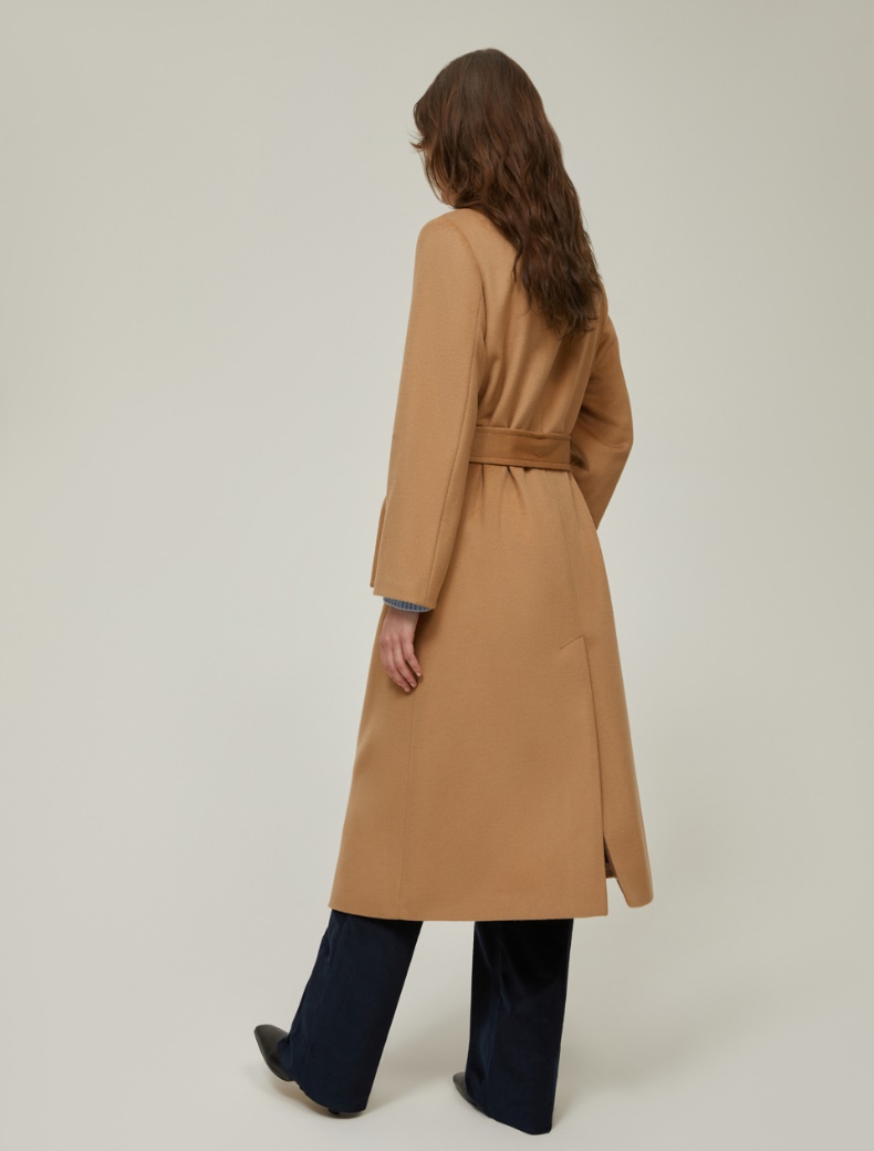 Wool broadcloth midi coat - CAMEL - pennyblack