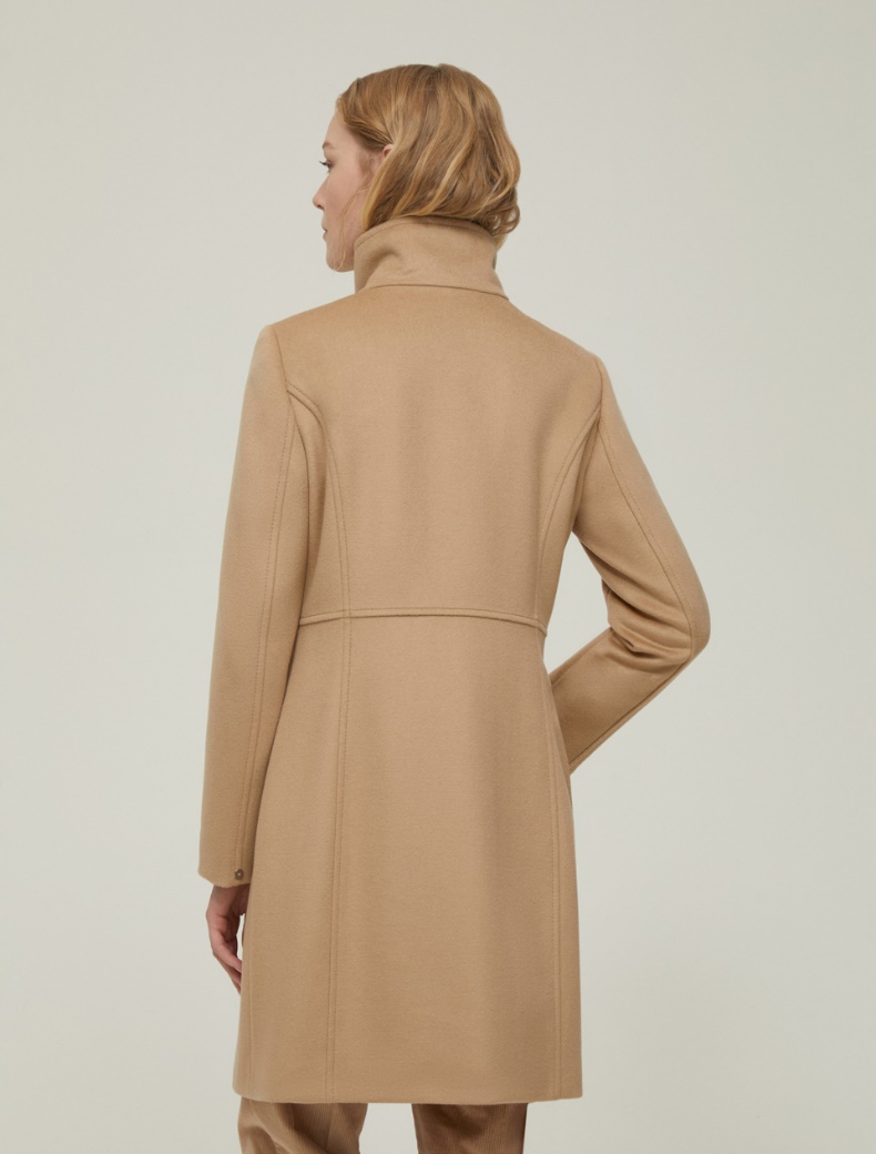 Slim-fit wool broadcloth coat - CAMEL - pennyblack