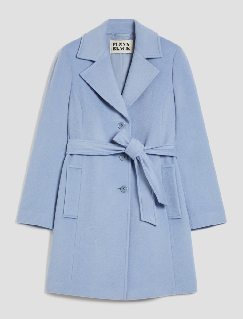 Wool broadcloth coat - LIGHT BLUE - pennyblack