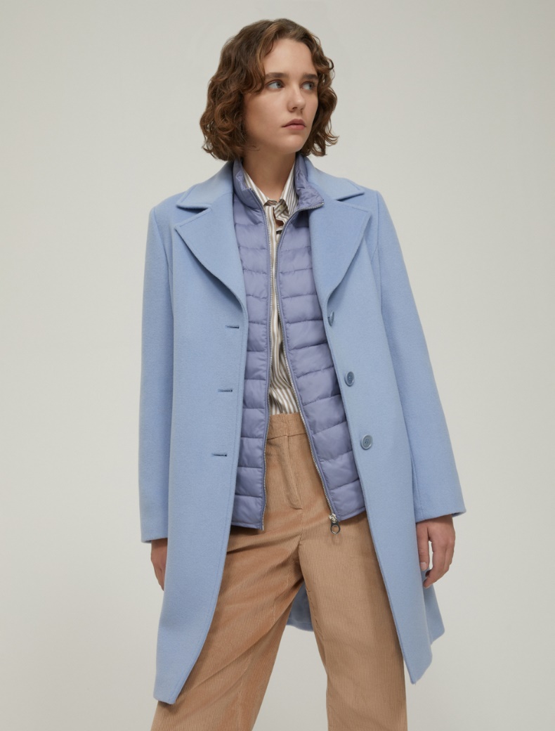 Wool broadcloth coat - LIGHT BLUE - pennyblack