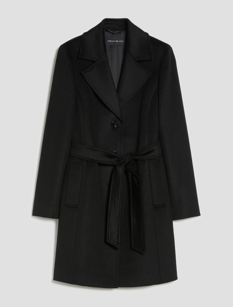 Wool broadcloth coat - BLACK - pennyblack