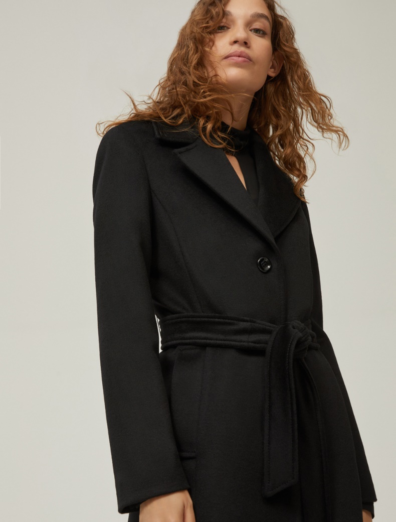 Wool broadcloth coat - BLACK - pennyblack