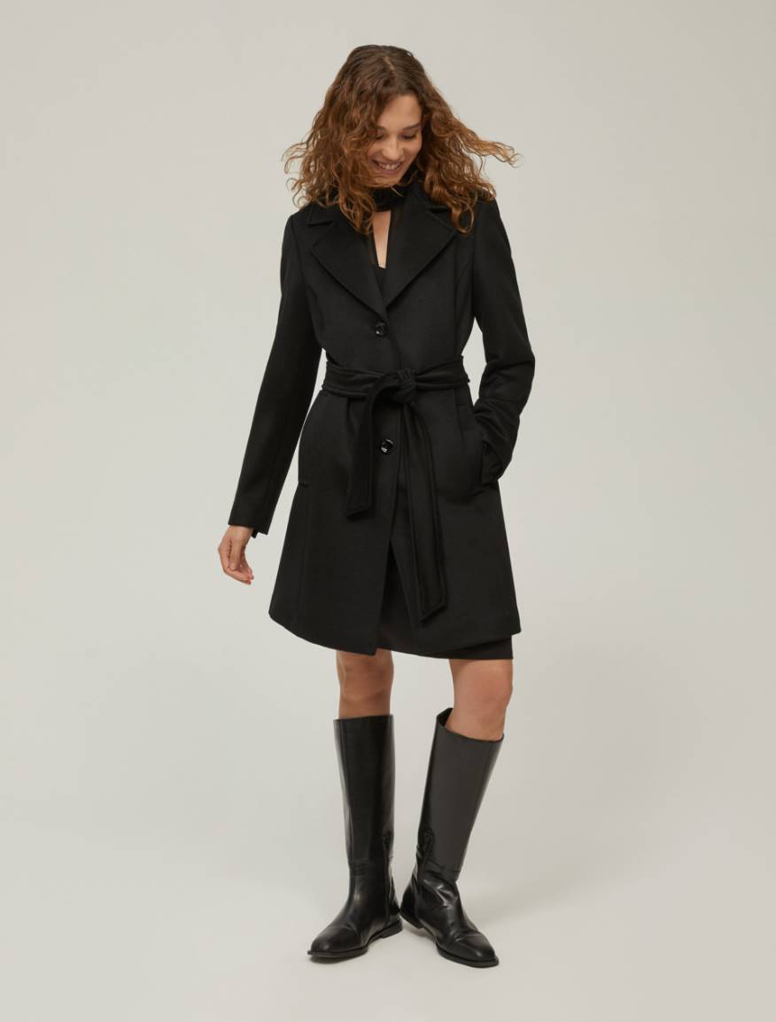 Cappotto in drap di lana, nero Pennyblack