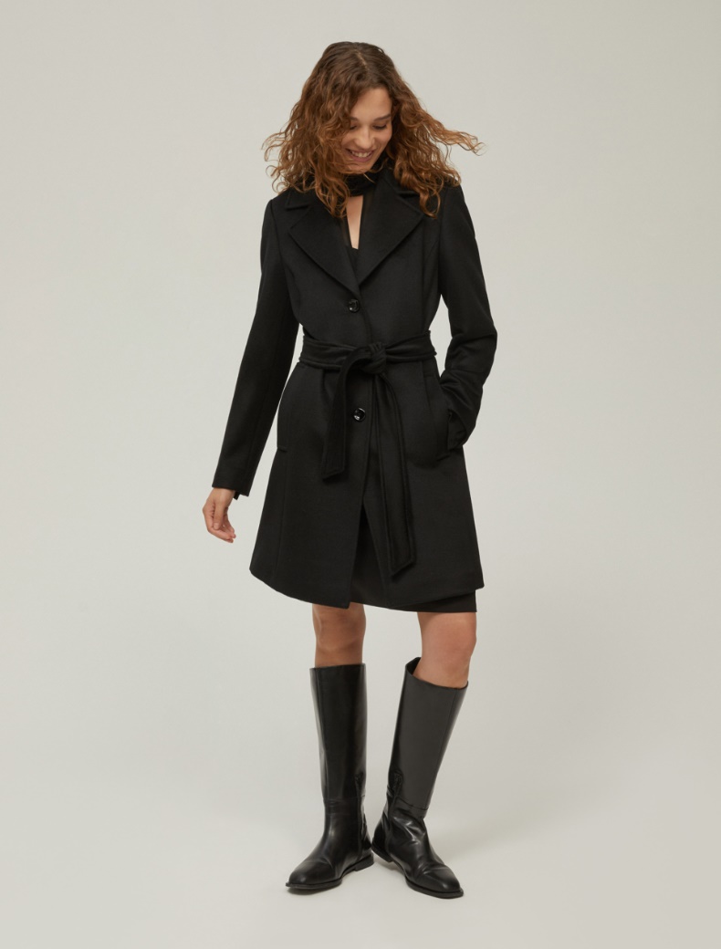 Wool broadcloth coat - BLACK - pennyblack
