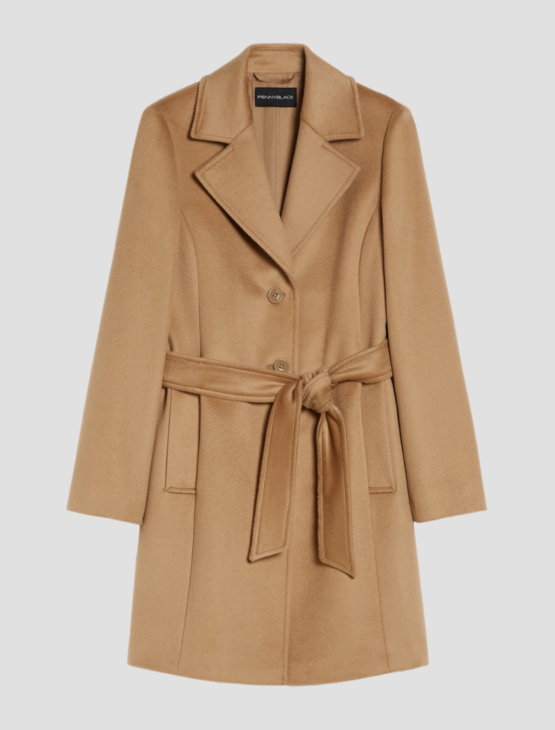 Wool broadcloth coat - CAMEL - pennyblack