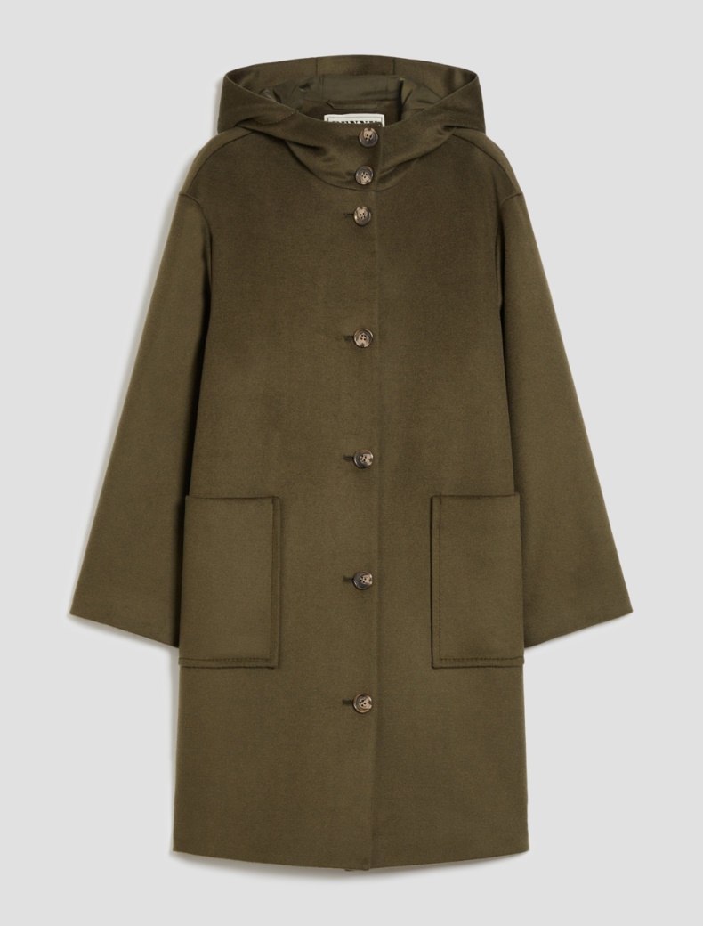 Hooded broadcloth coat - KAKI - pennyblack