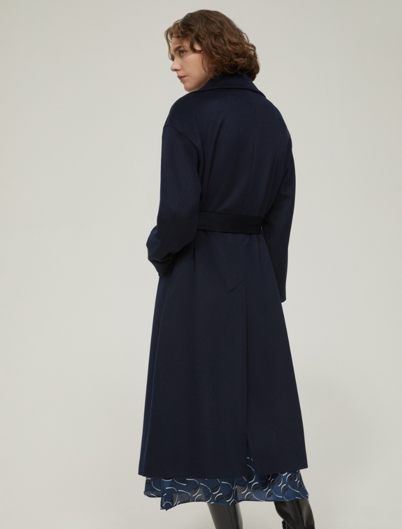 Double-breasted broadcloth coat - NAVY - pennyblack