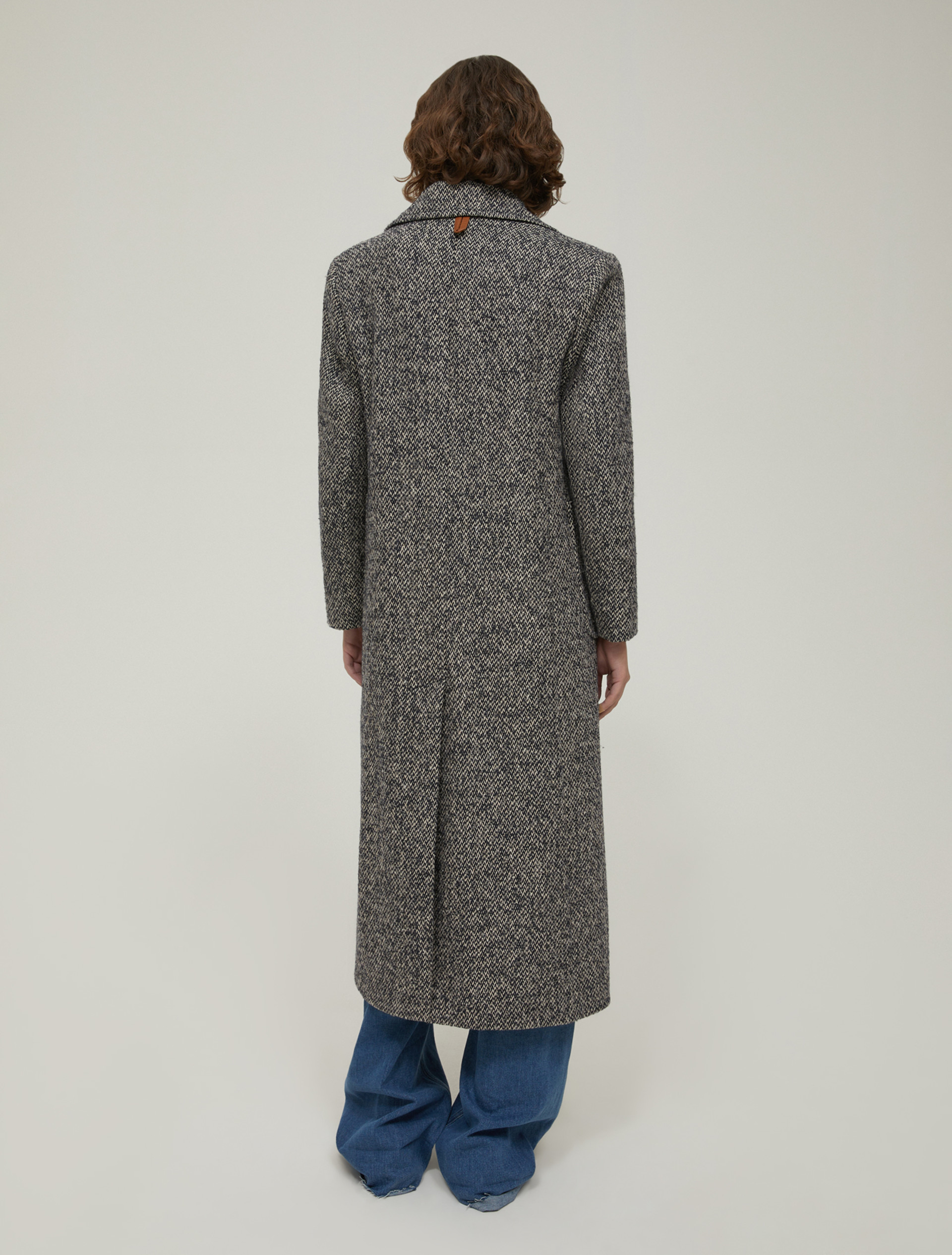 Tweed midi coat - NAVY - pennyblack