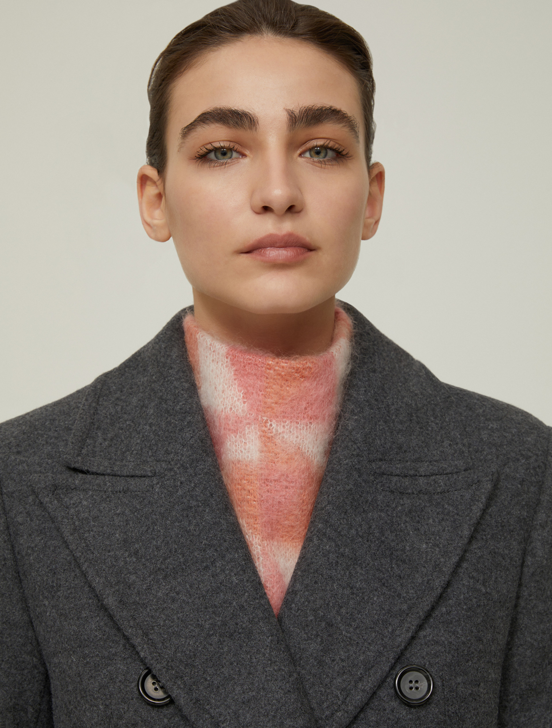 Cappotto doppiopetto in panno - GRIGIO SCURO - pennyblack