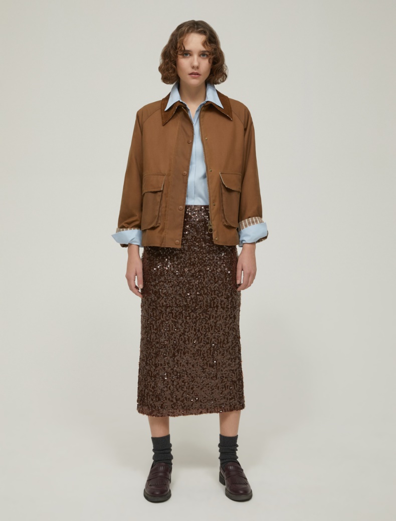 Waxed cotton jacket - CAMEL - pennyblack