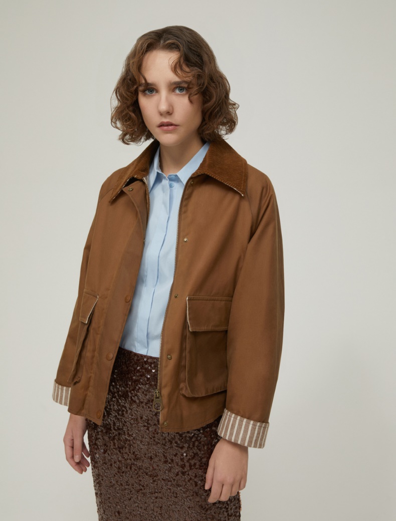 Waxed cotton jacket - CAMEL - pennyblack