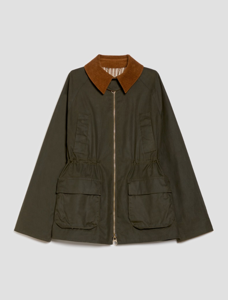 2-in-1 waxed cotton jacket - KAKI - pennyblack