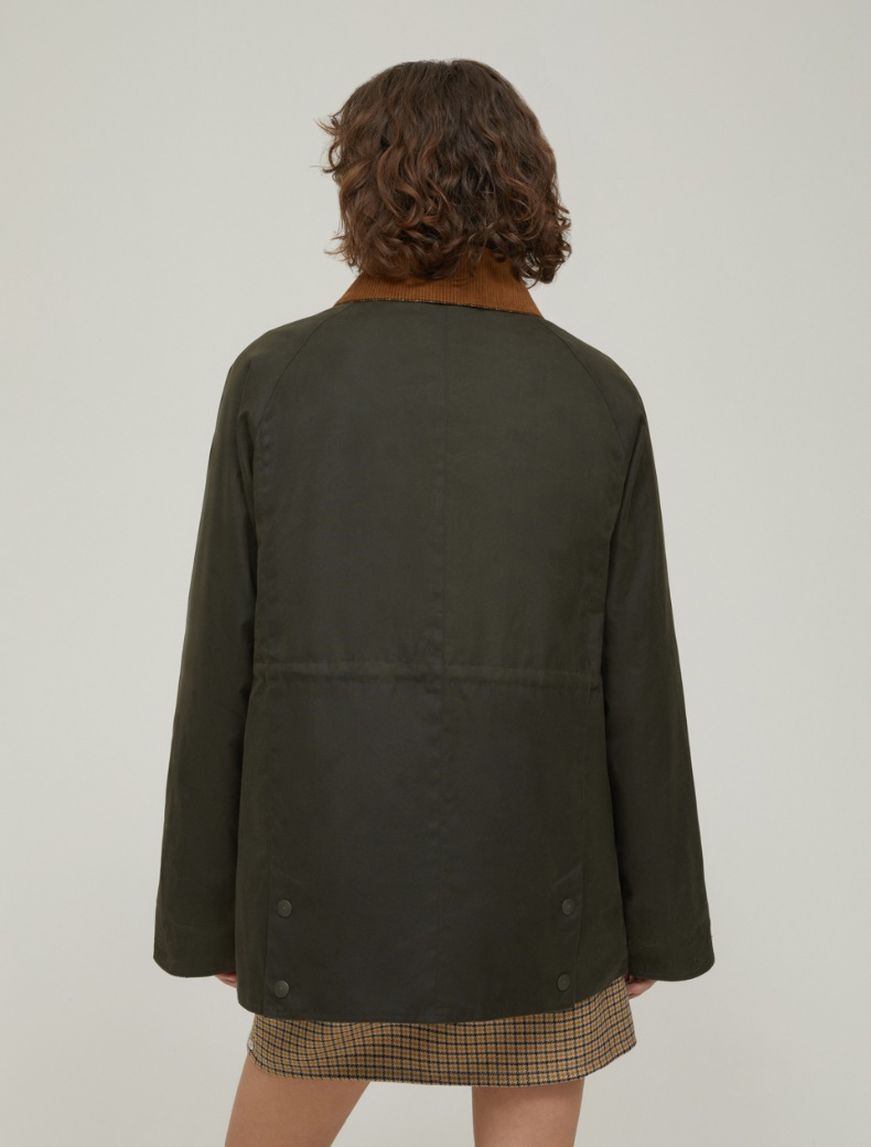 2-in-1 waxed cotton jacket - KAKI - pennyblack
