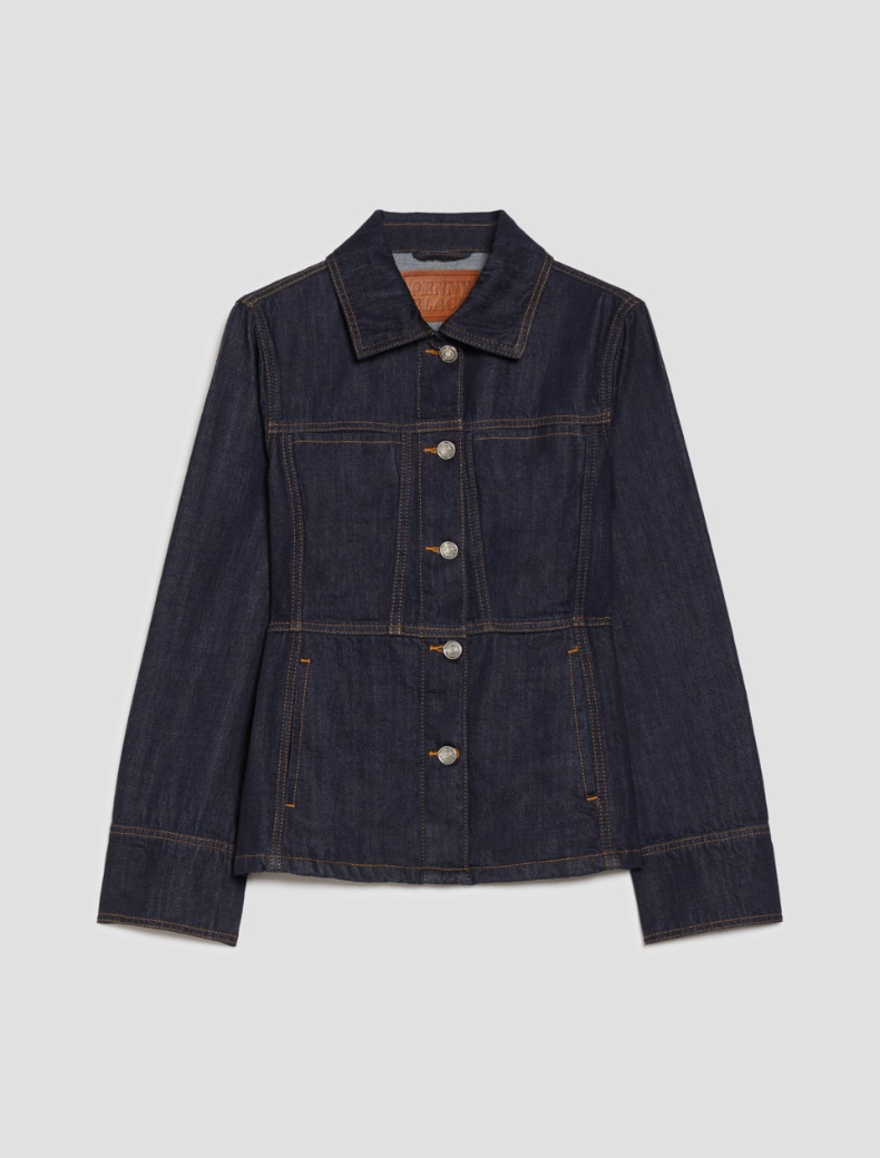 Slim-fit fluid denim jacket - MIDNIGHTBLUE - pennyblack