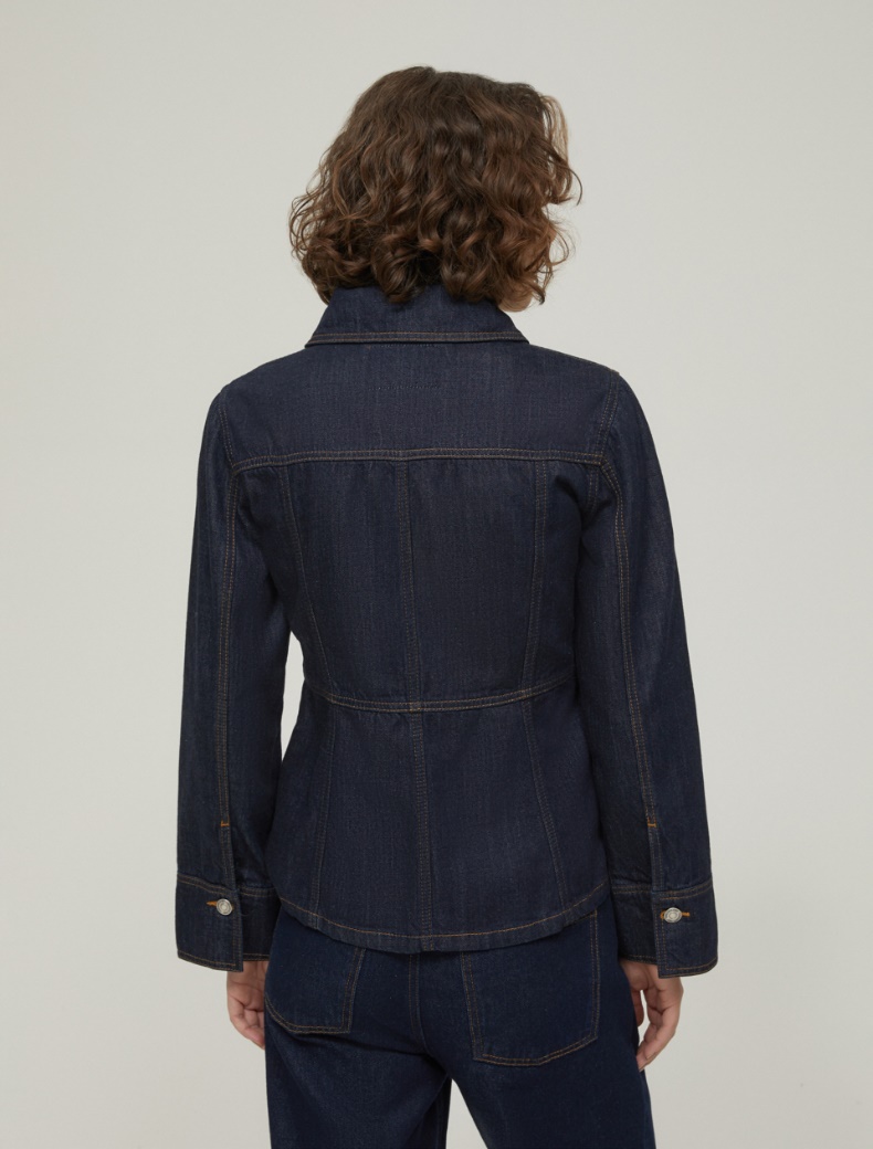 Slim-fit fluid denim jacket - MIDNIGHTBLUE - pennyblack