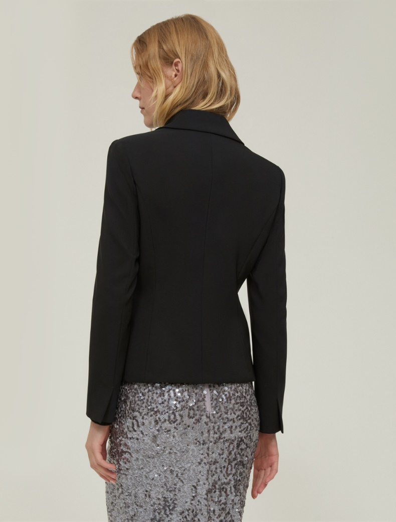 Slim single-breasted blazer - BLACK - pennyblack
