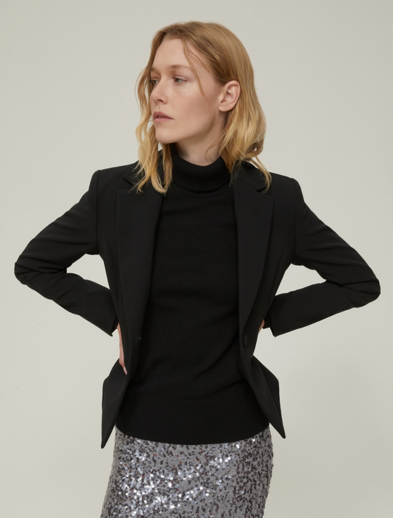 Slim single-breasted blazer - BLACK - pennyblack