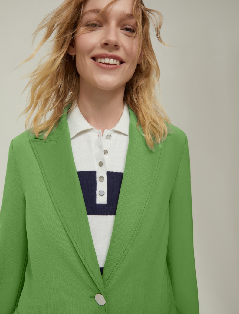 Fluid twill blazer - GREEN - pennyblack