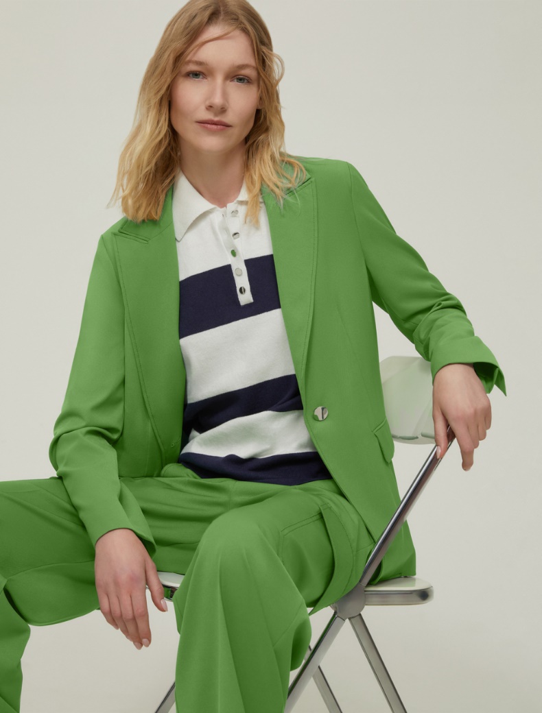 Fluid twill blazer - GREEN - pennyblack