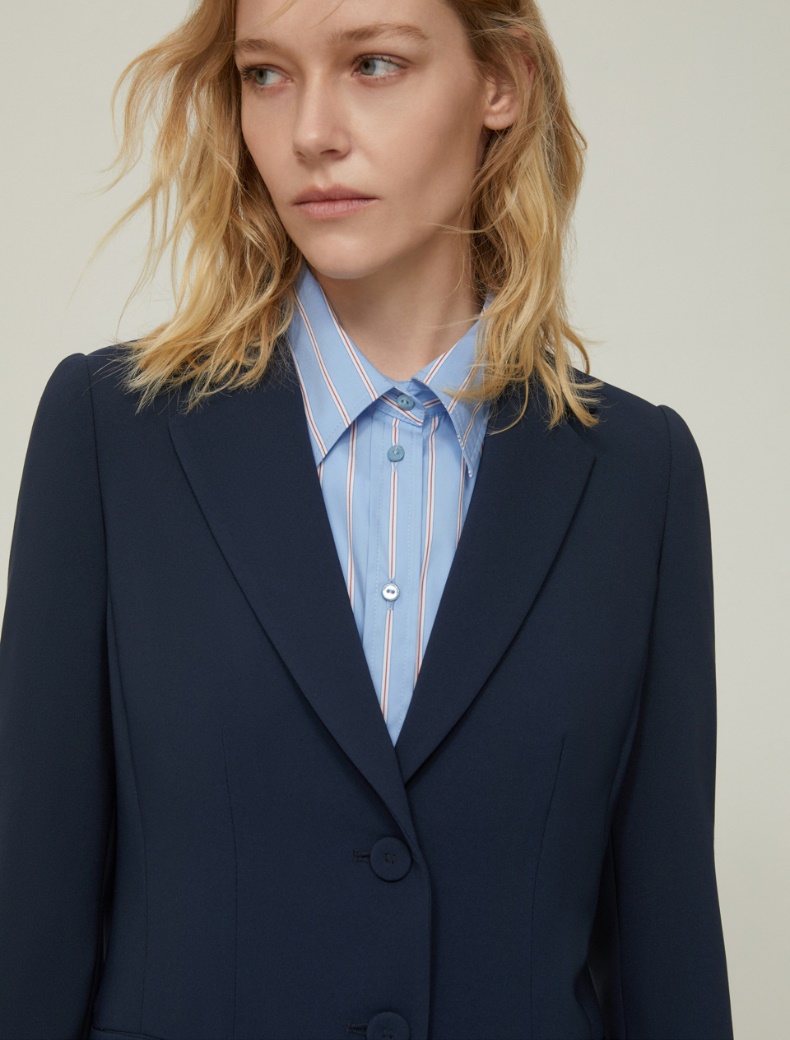 Single-breasted cady blazer - NAVY - pennyblack
