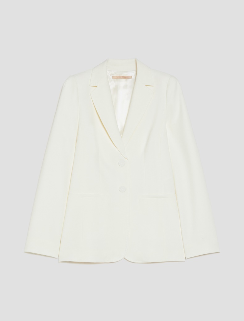 Single-breasted cady blazer - WOOL WHITE - pennyblack