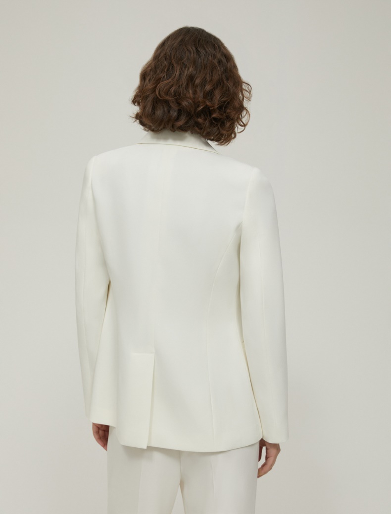 Single-breasted cady blazer - WOOL WHITE - pennyblack
