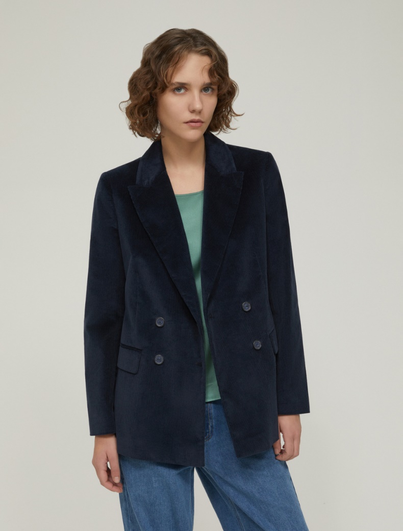 Corduroy blazer - NAVY - pennyblack