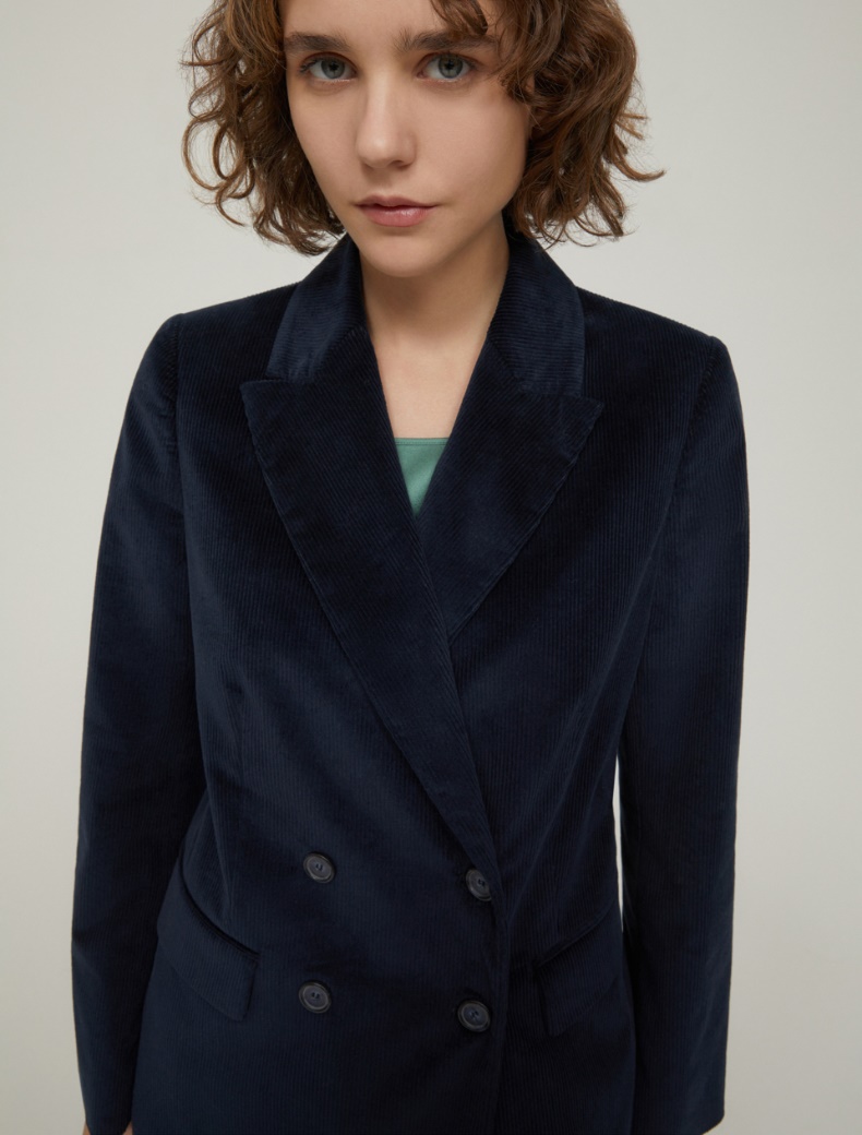 Corduroy blazer - NAVY - pennyblack