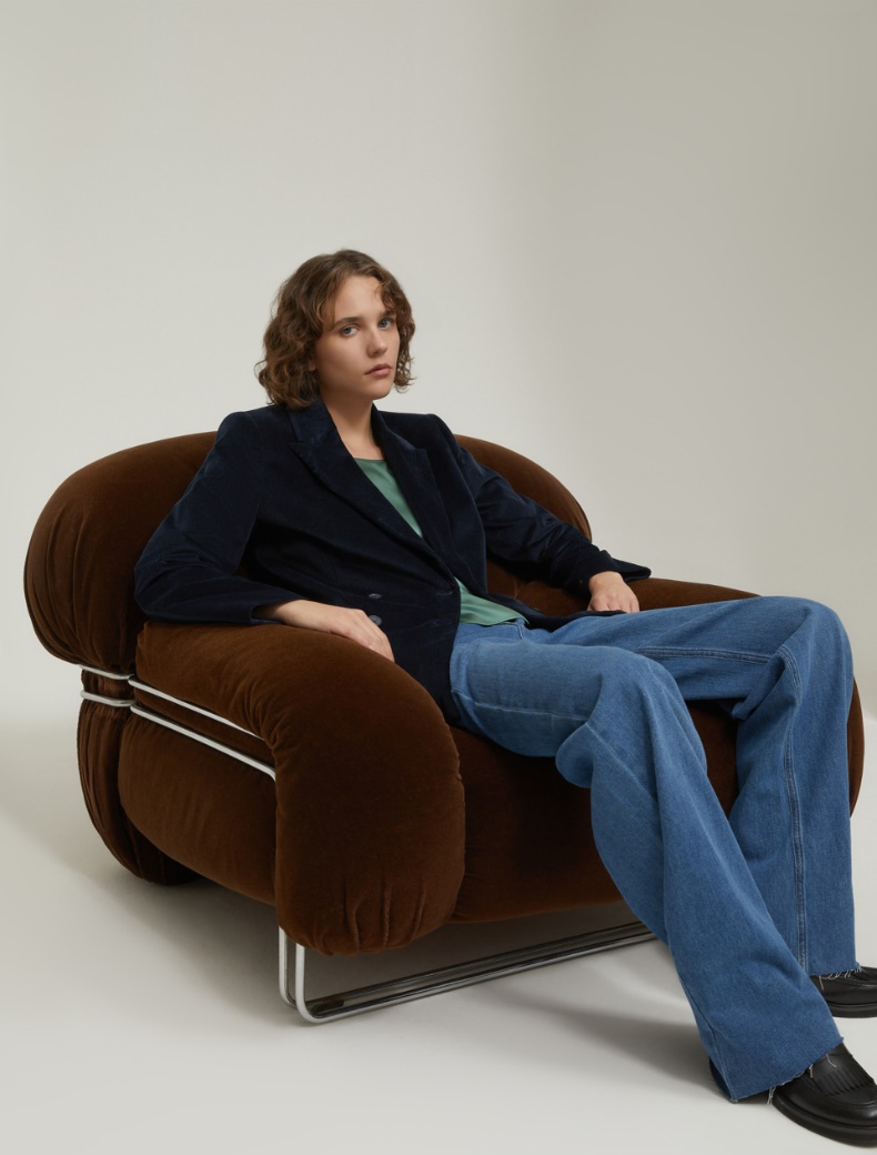 Corduroy blazer - NAVY - pennyblack