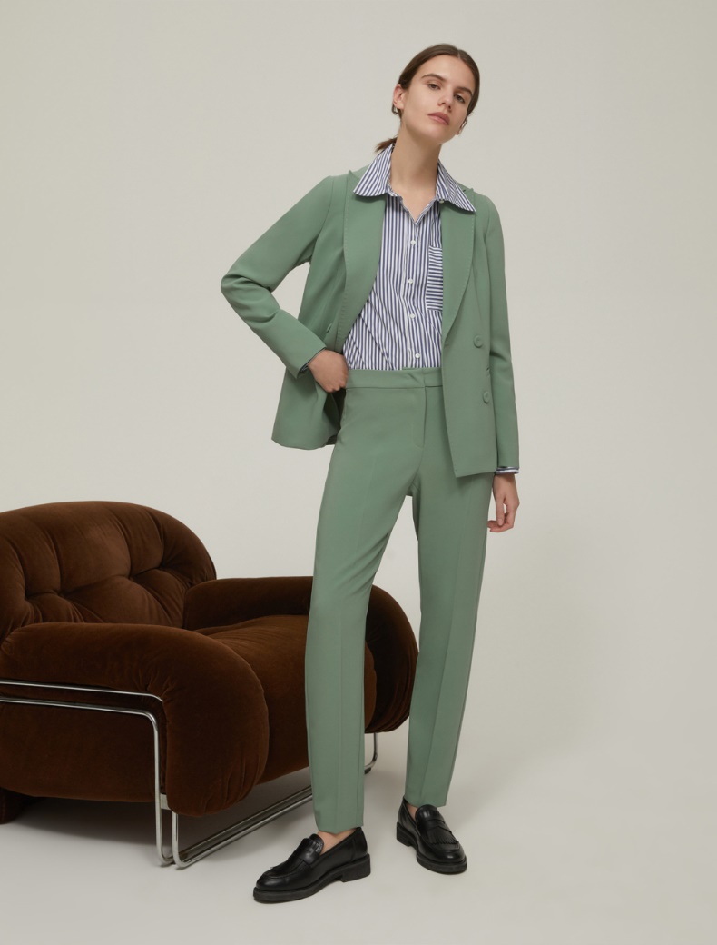 Double-breasted cady blazer - GREEN - pennyblack