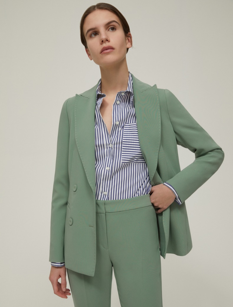 Double-breasted cady blazer - GREEN - pennyblack