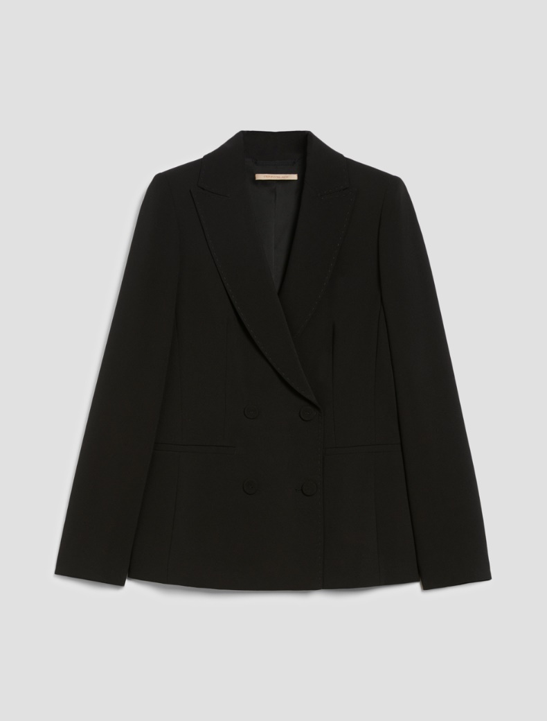 Double-breasted cady blazer - BLACK - pennyblack