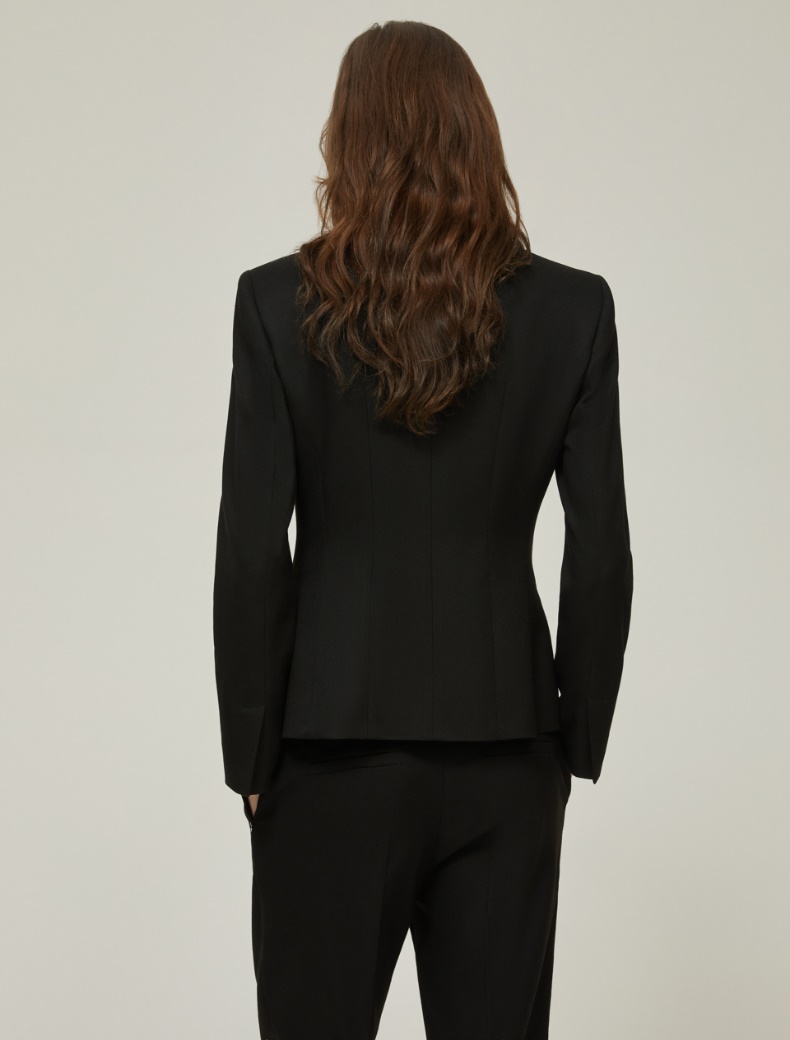 Slim double-breasted blazer - BLACK - pennyblack