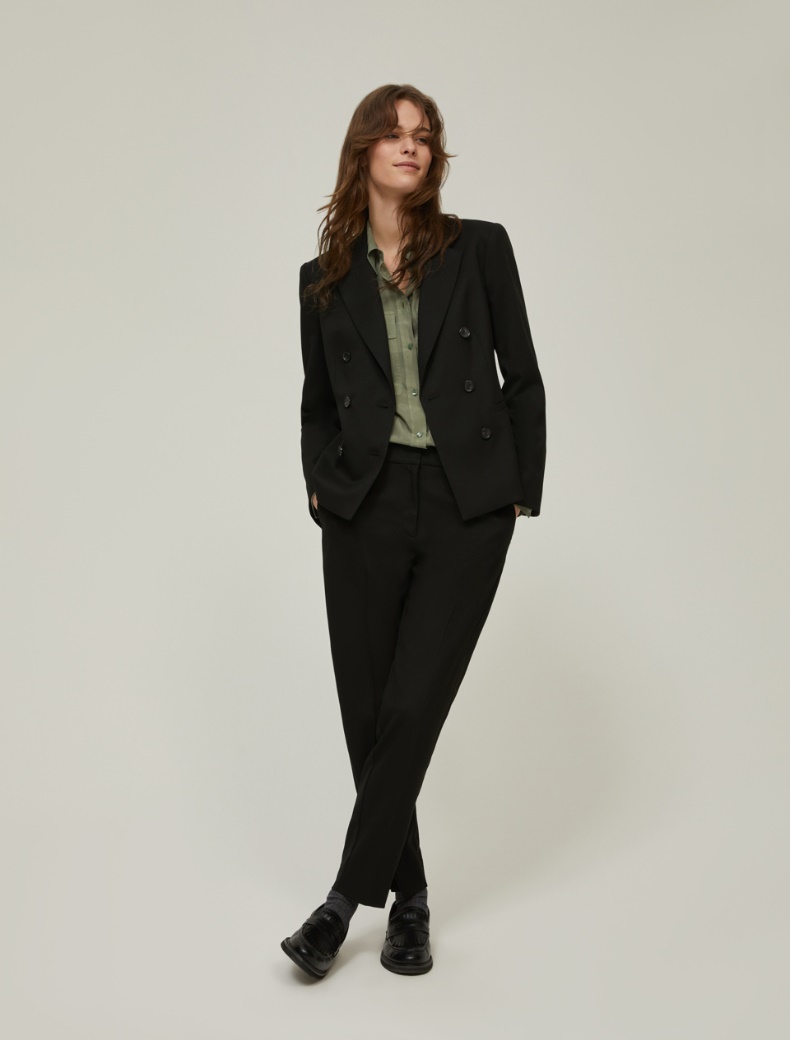 Slim double-breasted blazer - BLACK - pennyblack