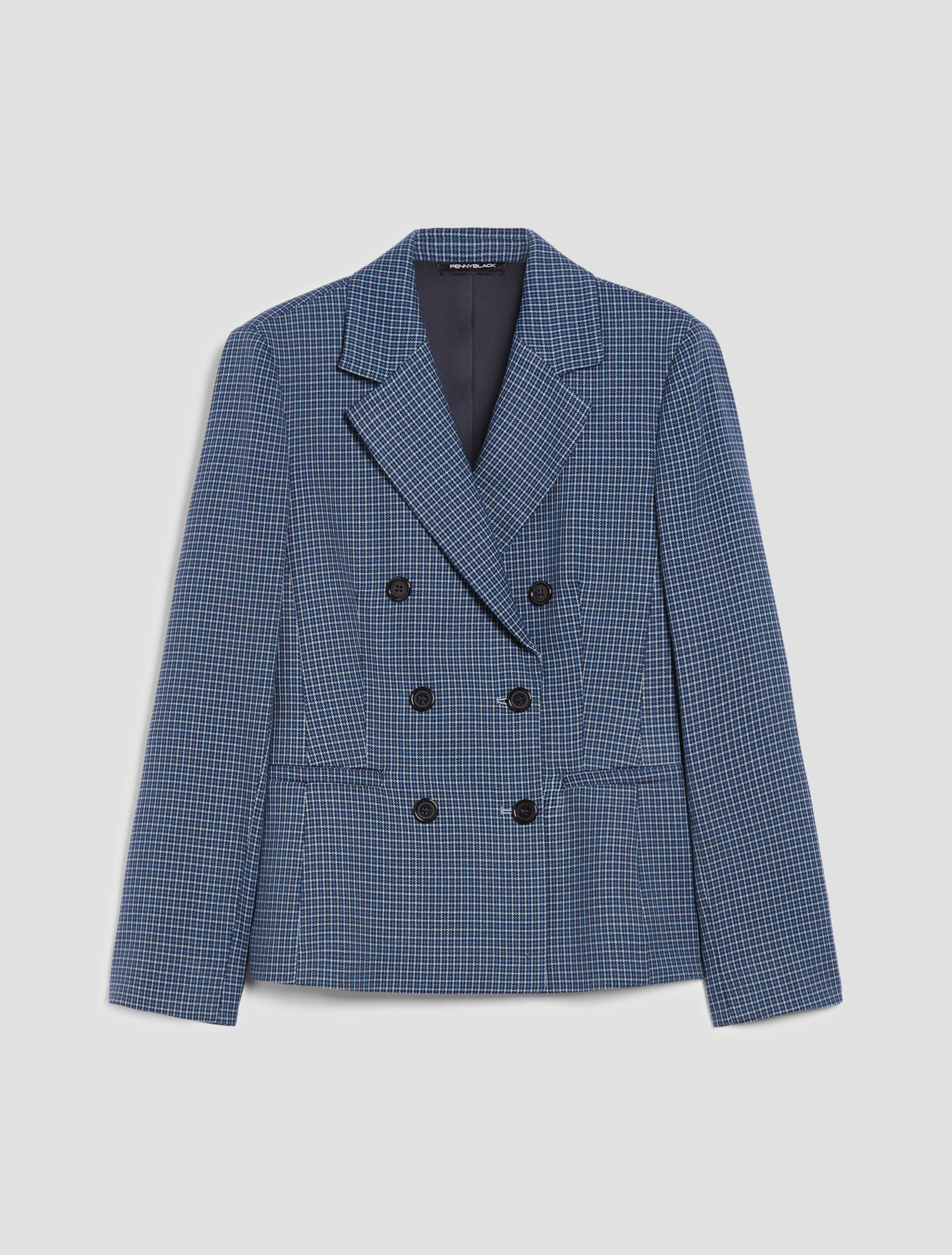 Blazer doppiopetto slim - BLU AZZURRO - pennyblack