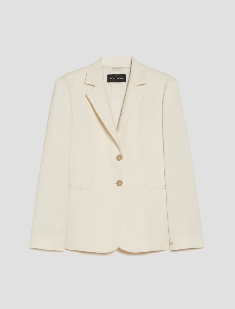 Slim single-breasted blazer - IVORY - pennyblack