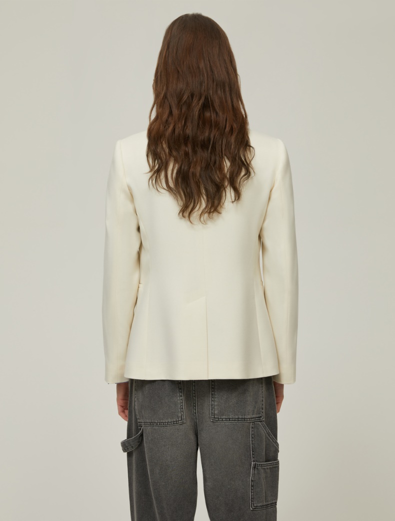 Slim single-breasted blazer - IVORY - pennyblack