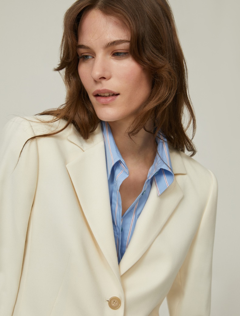 Slim single-breasted blazer - IVORY - pennyblack
